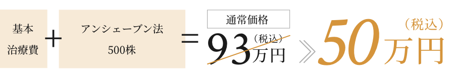 基本治療費＋アンシェーブン法500株 50万円（税込）